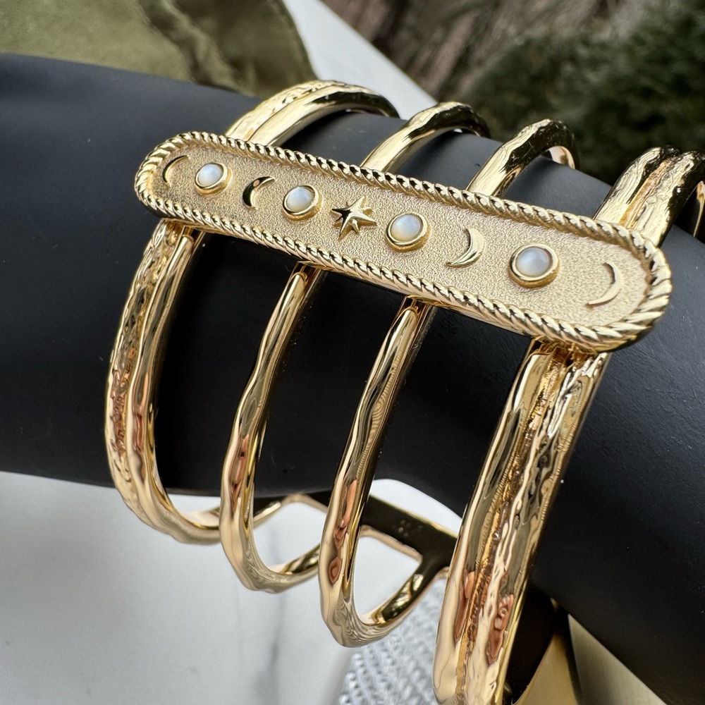 Jane Win Forever Eclipse Gold Bangle Bracelet Cuf… - image 2